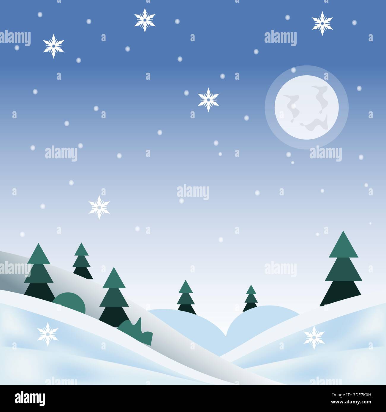 Illustration vectorielle de paysage d'hiver Illustration de Vecteur