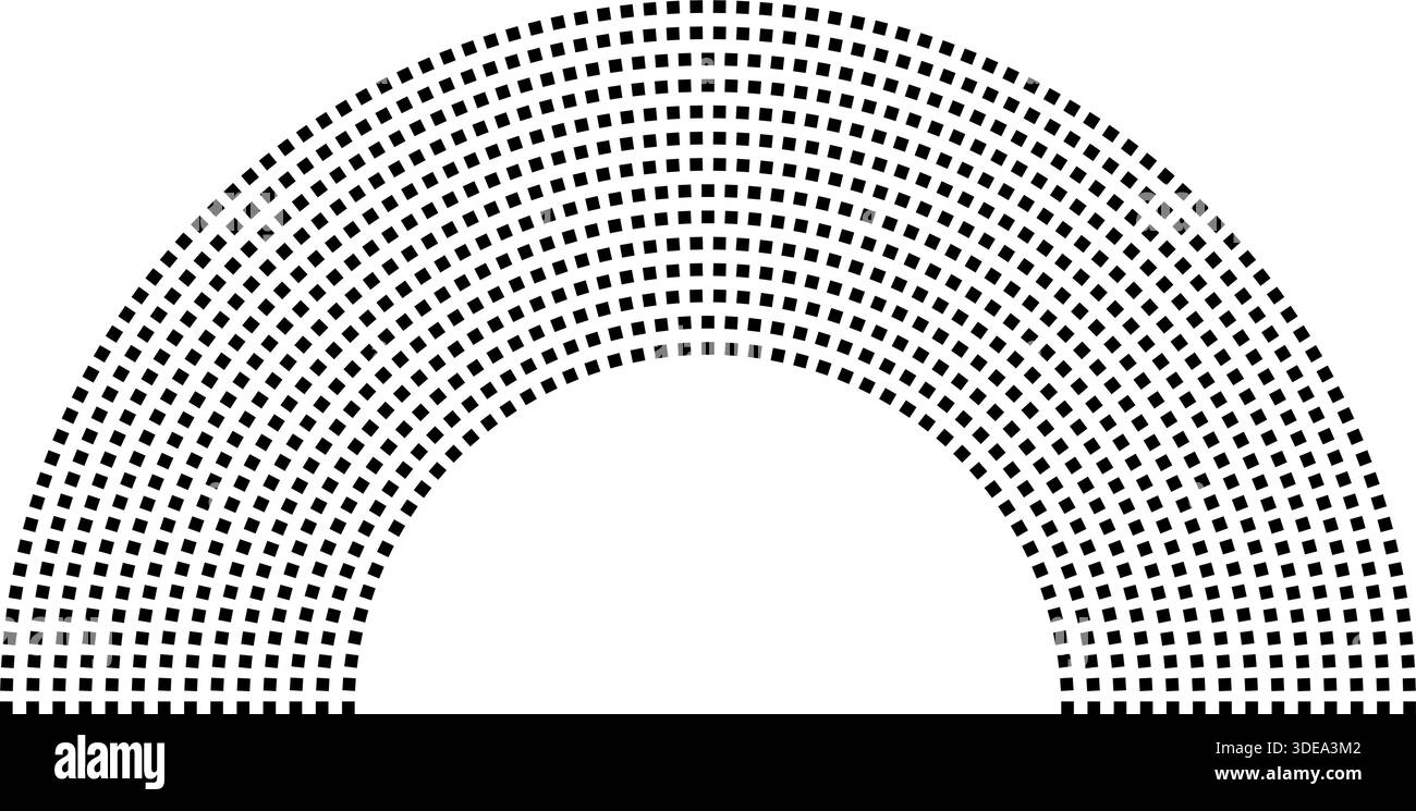 1015 sièges hémicycle auditorium sièges demi circulaire Donut Chart d. Illustration de Vecteur