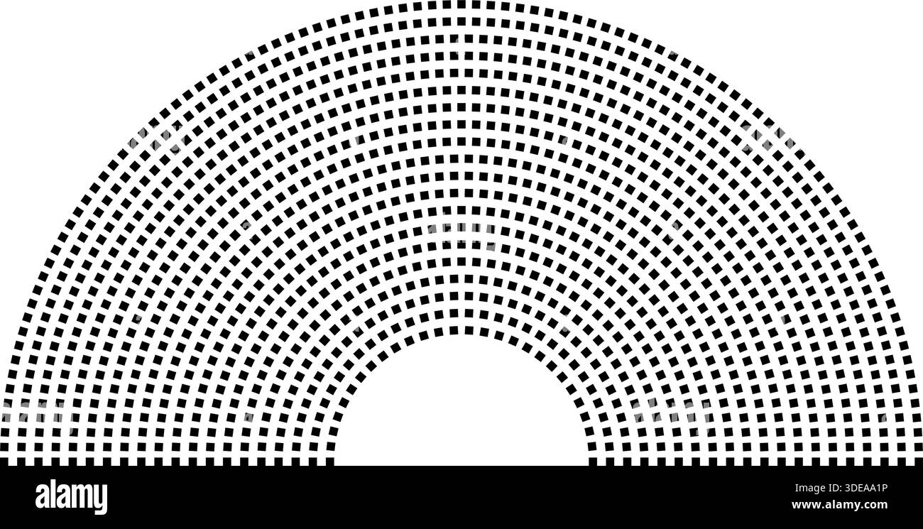 Hémicycle 1276 places - 20 rangées Illustration de Vecteur