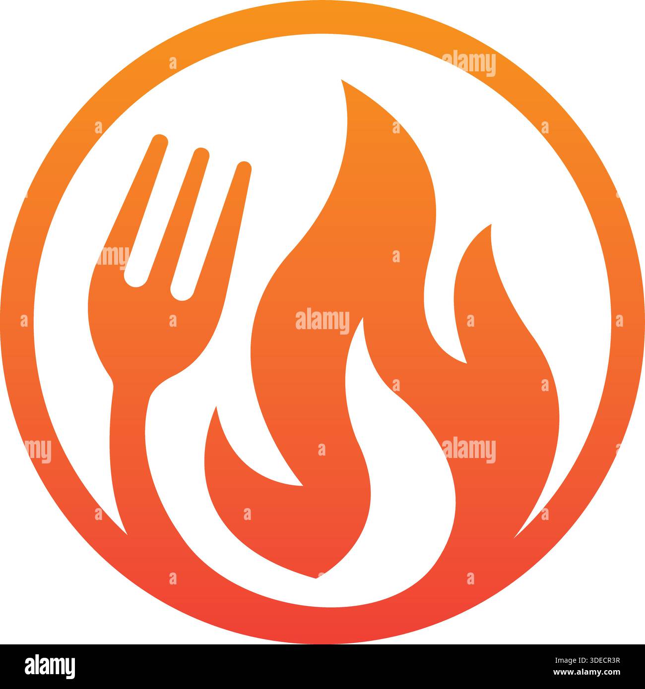 Food Fire Grill Restaurant Chef logo Design Template Vector Illustration de Vecteur