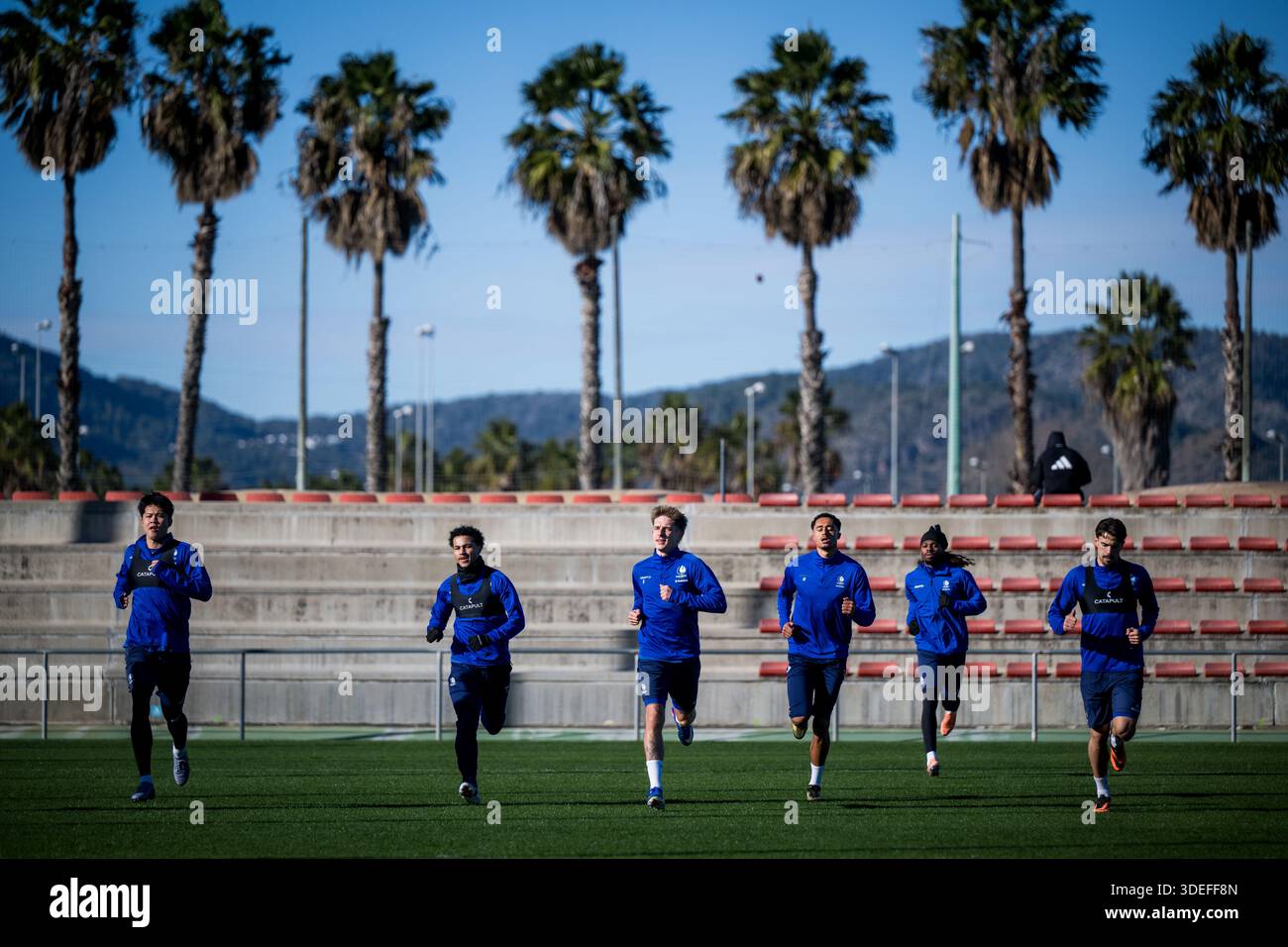 Oliva, Espagne. 07 janvier 2026. Les joueurs de Gand photographiés en action lors du camp d'entraînement hivernal de l'équipe belge de football KAA Gent, à Oliva, Espagne, mercredi 07 janvier 2026. BELGA PHOTO JASPER JACOBS crédit : Belga News Agency/Alamy Live News Banque D'Images