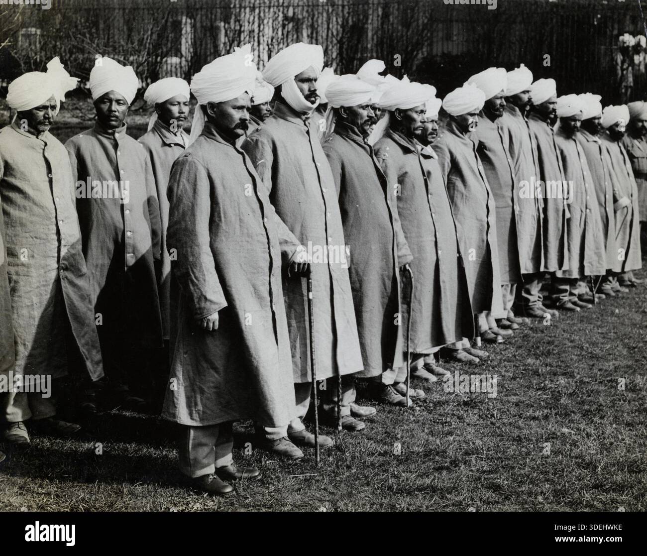 Officiers sikhs blessés à l'hôpital Kitchener, Brighton pendant la première Guerre mondiale. Photographe : H. D. Girdwood. Banque D'Images