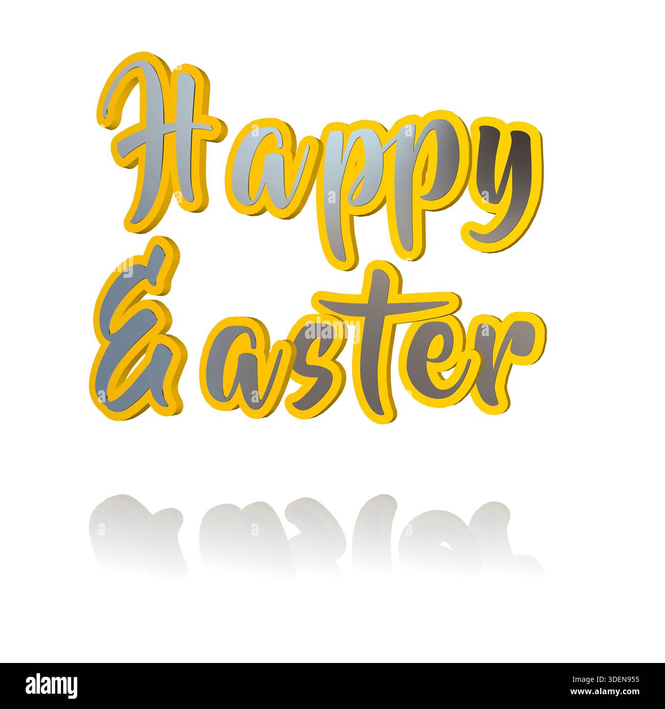 Rendu 3D texte Happy Easter isolé Banque D'Images