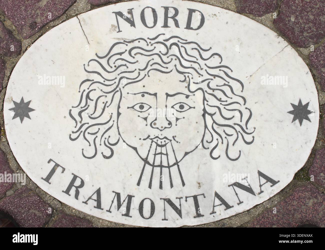 Rose des vents de la Renaissance (Nord) dans la Cité du Vatican, Italie Banque D'Images