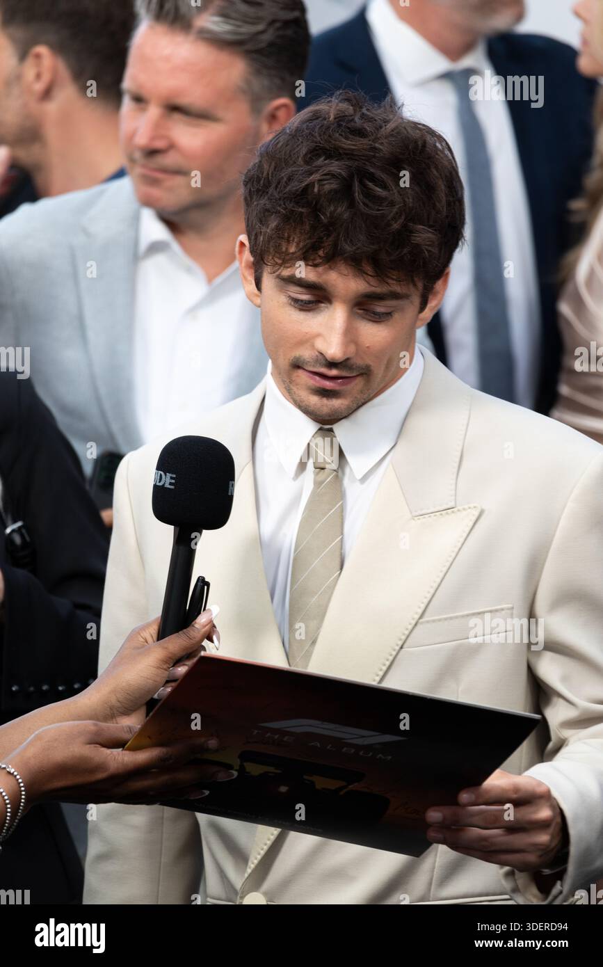 New York, New York, États-Unis. 16 juin 2025. Charles Leclerc, pilote de formule 1 de la Scuderia Ferrari, participe à la première de F1 The Movie à New York Banque D'Images