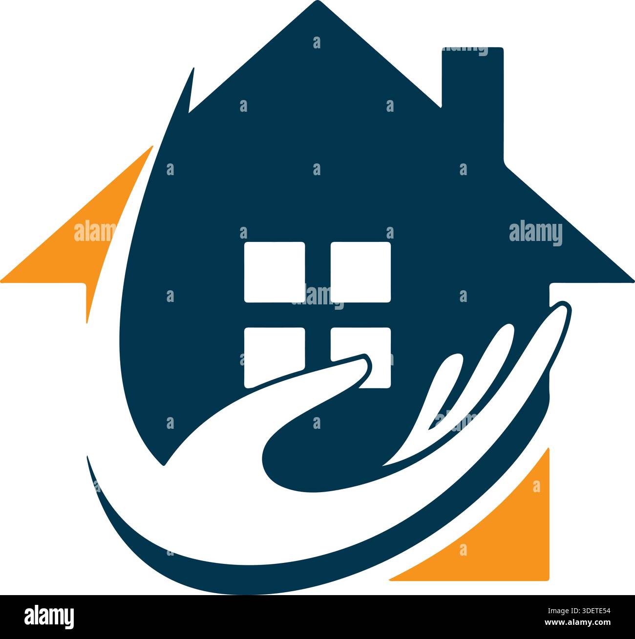 Logo du marché à la maison , logo abstrait de bâtiment main haute à la maison Pro Vector Illustration de Vecteur