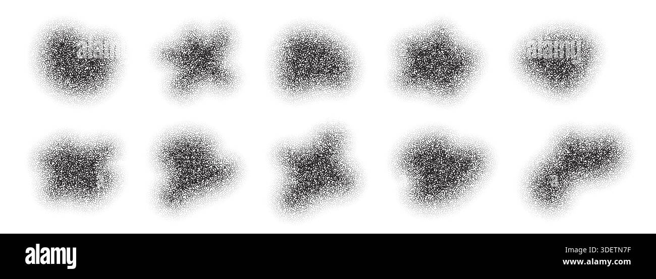 Collection abstraite de formes organiques pointillées Illustration de Vecteur