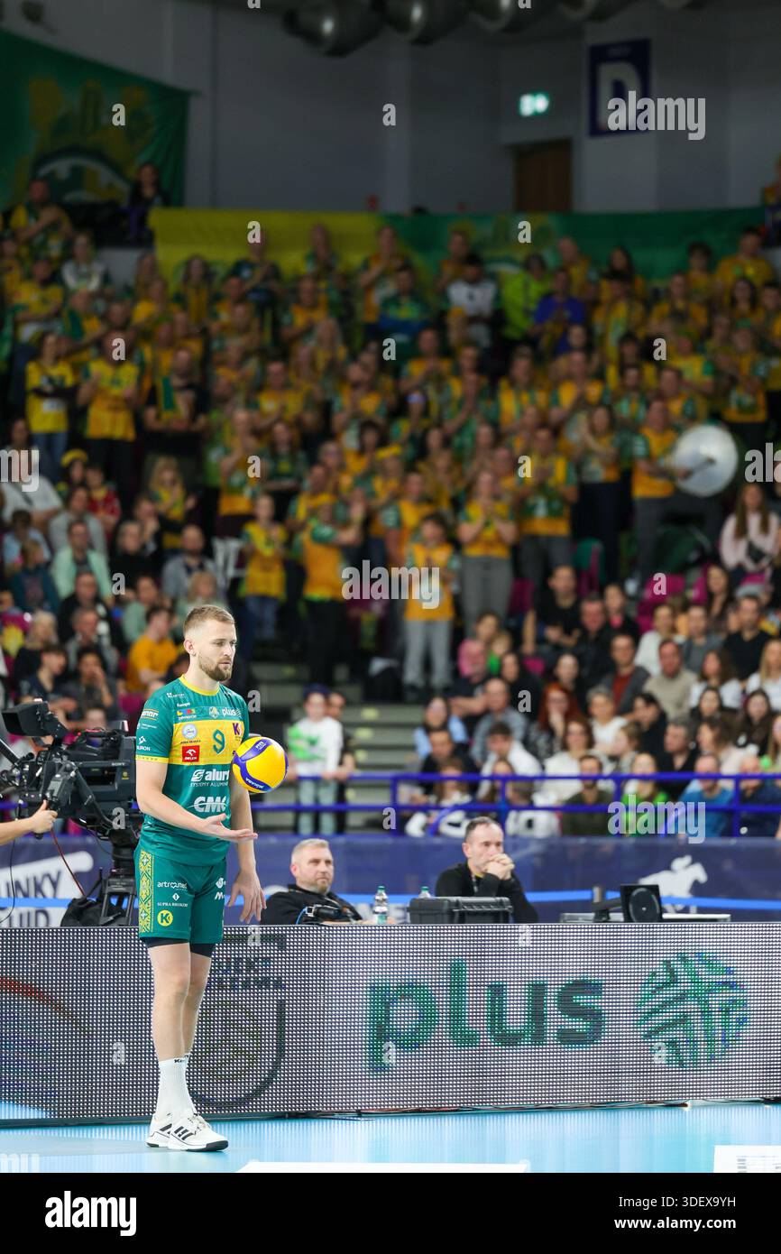 PlusLiga Ligue polonaise de volleyball match entre PGE Projekt Warszawa et Aluron CMC Warta Zawiercie. Photo Bartłomiej Bołądź Banque D'Images