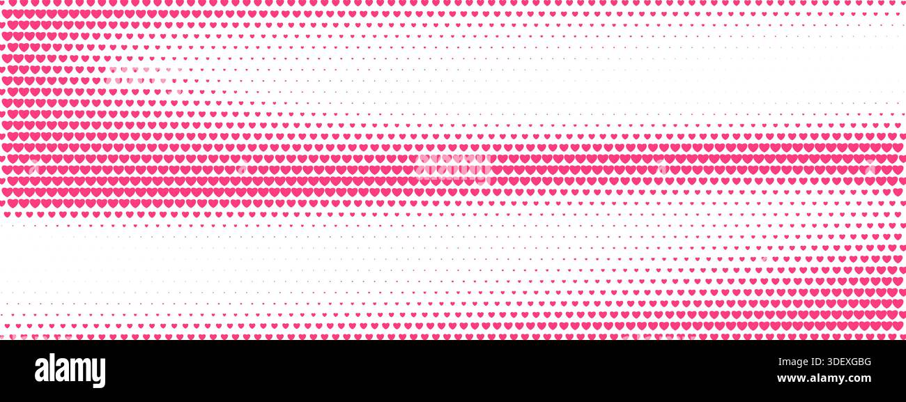 Motif coeur demi-teinte rétro en texture de fond rose idéal pour les graphiques de Saint-Valentin, les affiches romantiques et les conceptions de décoration de mariage. Illustration de Vecteur