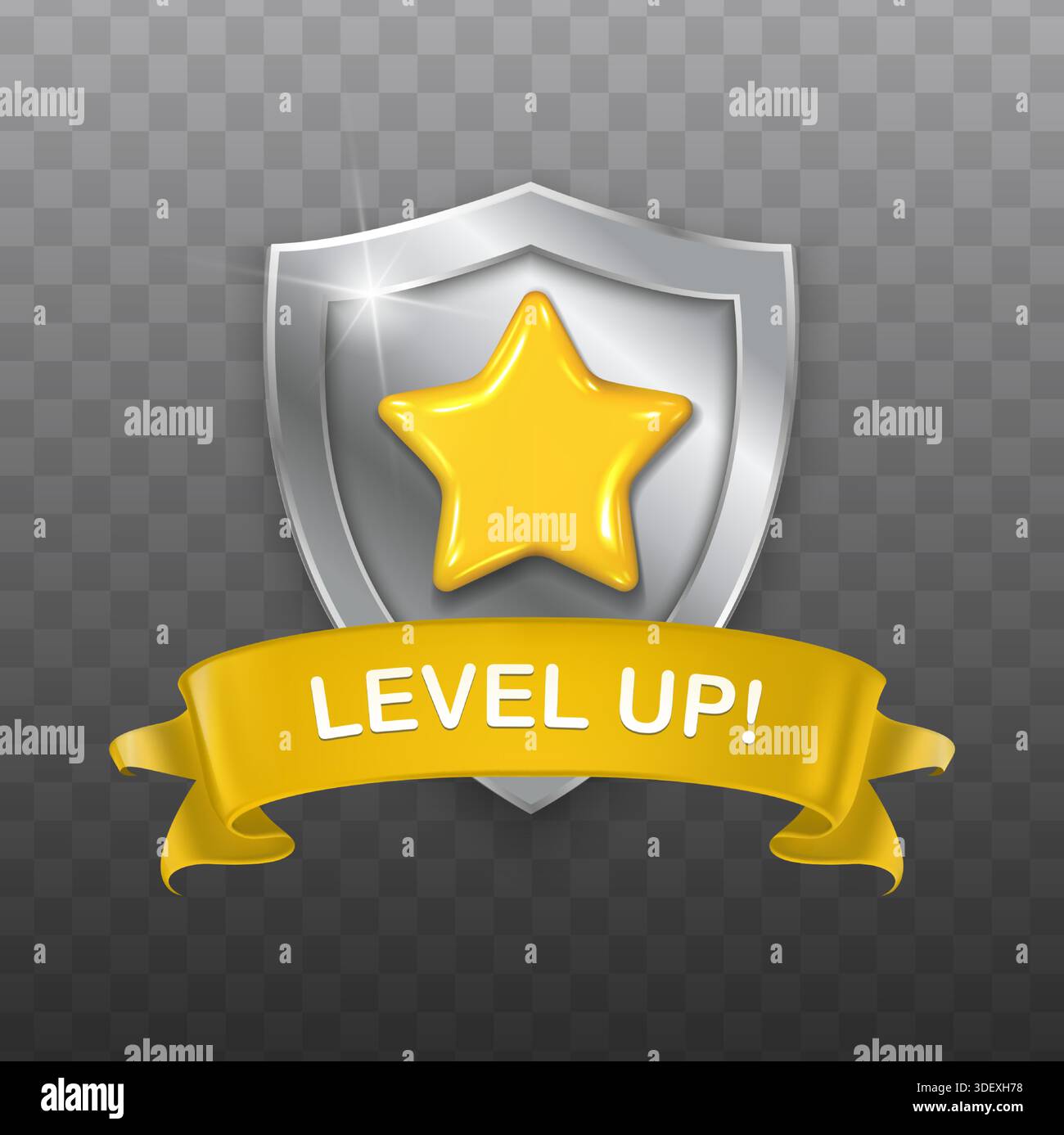 illustration d'icône de style de dessin animé. Badge d'étoile de classement de niveau supérieur, récompense du gagnant, bonus de réussite. Illustration de Vecteur