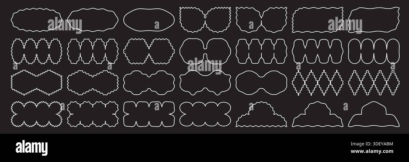 Collection de formes géométriques à la mode Wavy bords. Illustration de Vecteur