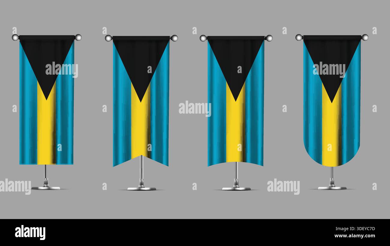 Collection de bannières verticales représentant le drapeau DES BAHAMAS Illustration de Vecteur