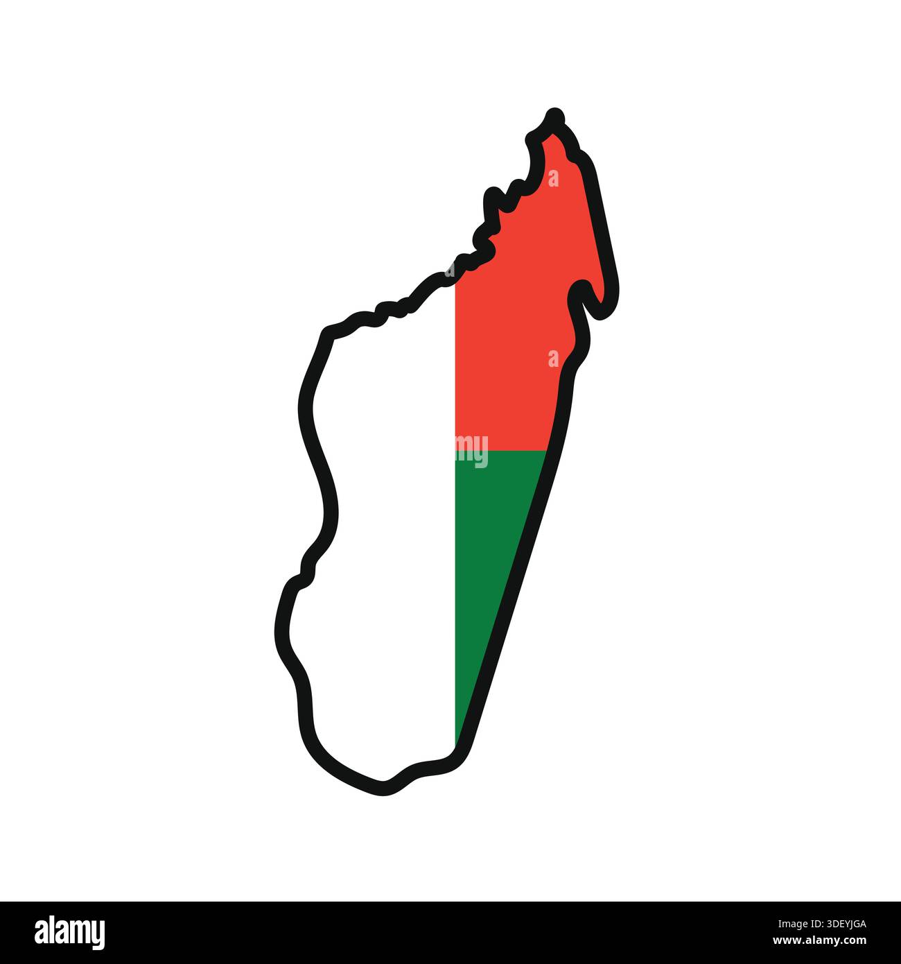 MADAGASCAR carte avec drapeau dans le corps Illustration de Vecteur