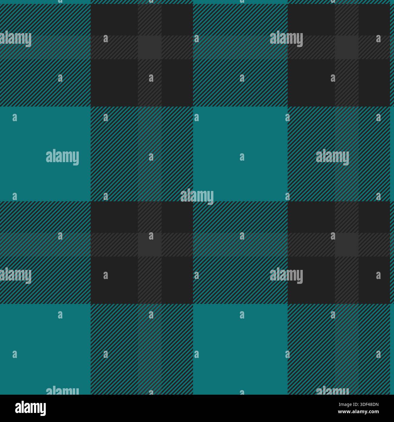 Fond de texture de tissu d'enfant, petit carreaux sans couture. Tartan vectoriel de motif textile de voeux dans la palette de couleurs cyan et noir. Illustration de Vecteur