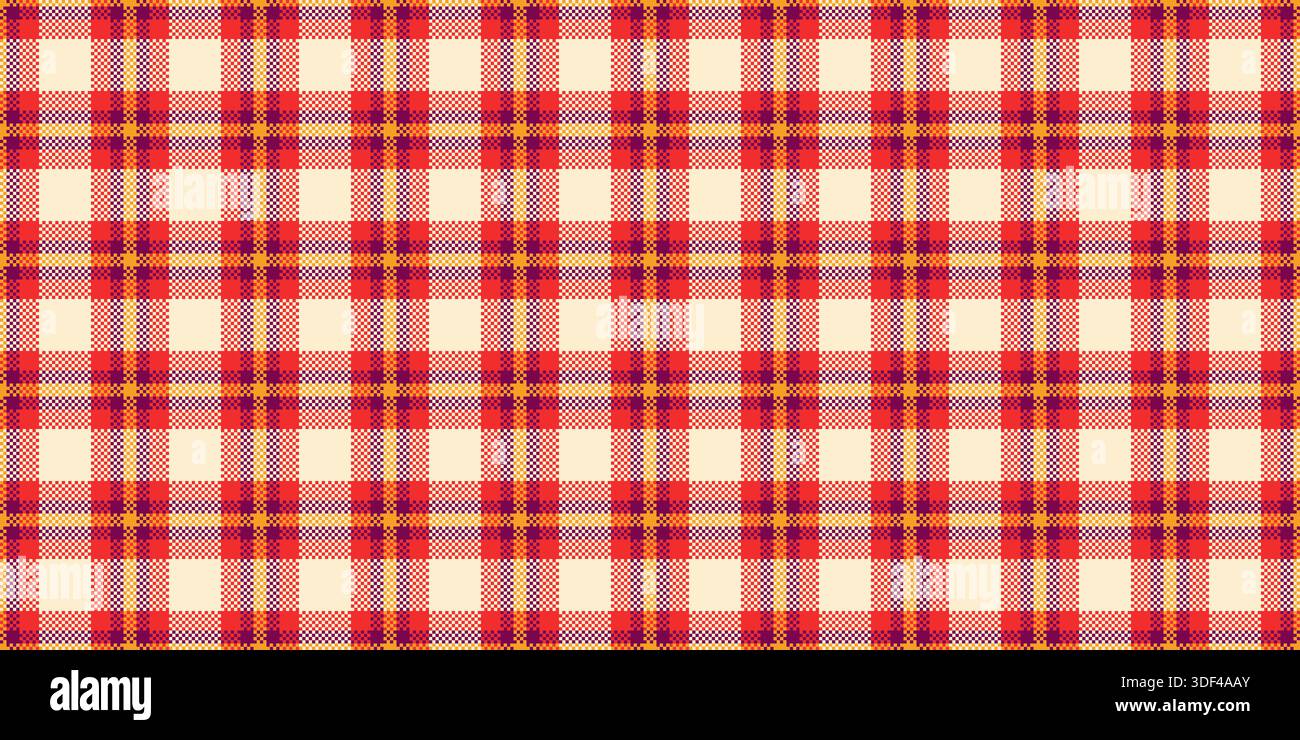 Tissu de fond de vecteur d'impression, échantillon de tartan vérifier plaid. Textile de texture de motif antique sans couture dans le fouet de papaye et palette de couleurs rouges. Illustration de Vecteur