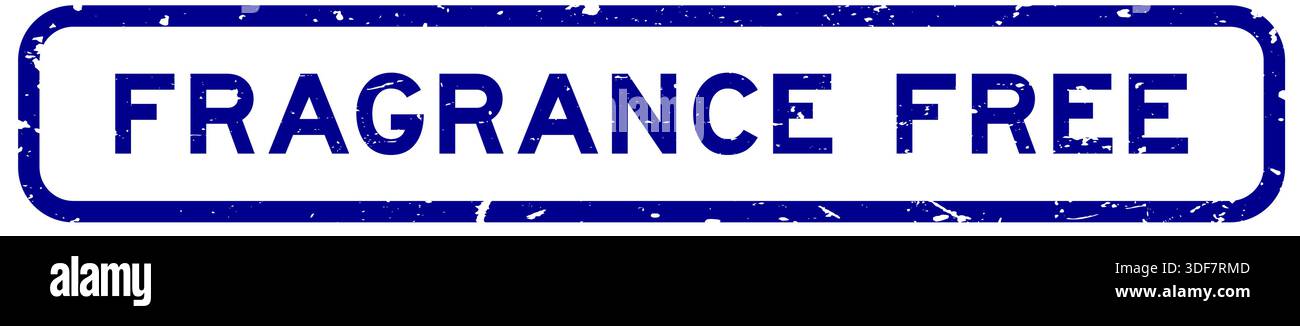 Timbre de joint en caoutchouc carré de mot sans parfum grunge bleu sur fond blanc Illustration de Vecteur