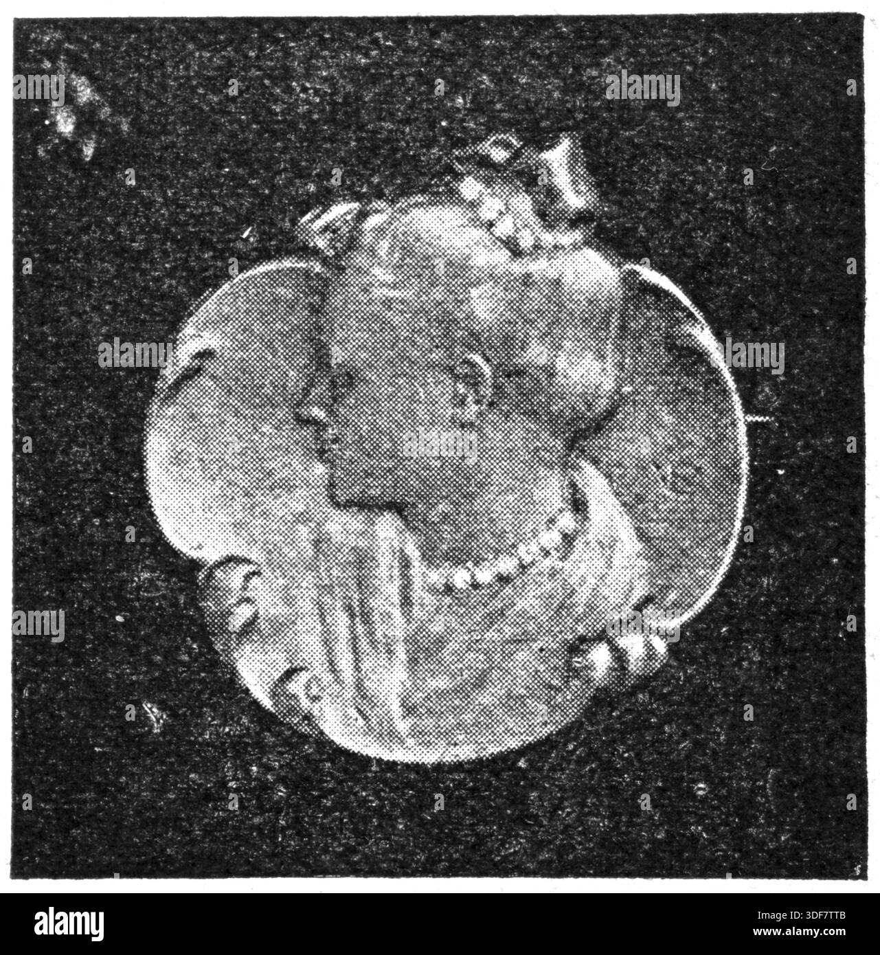 Broche incrustée de diamants. Illustration du XIXe siècle. Allemagne. Fond blanc Banque D'Images