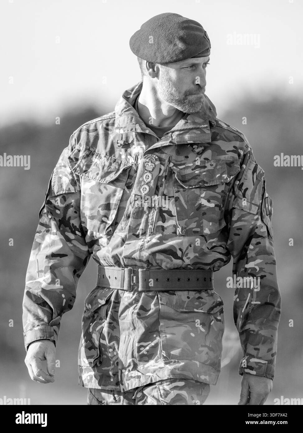 Salisbury Plain, Royaume-Uni. 26 novembre 2024. William, prince de Galles, colonel des Welsh Guards, visite le 1er bataillon Welsh Guards. Banque D'Images