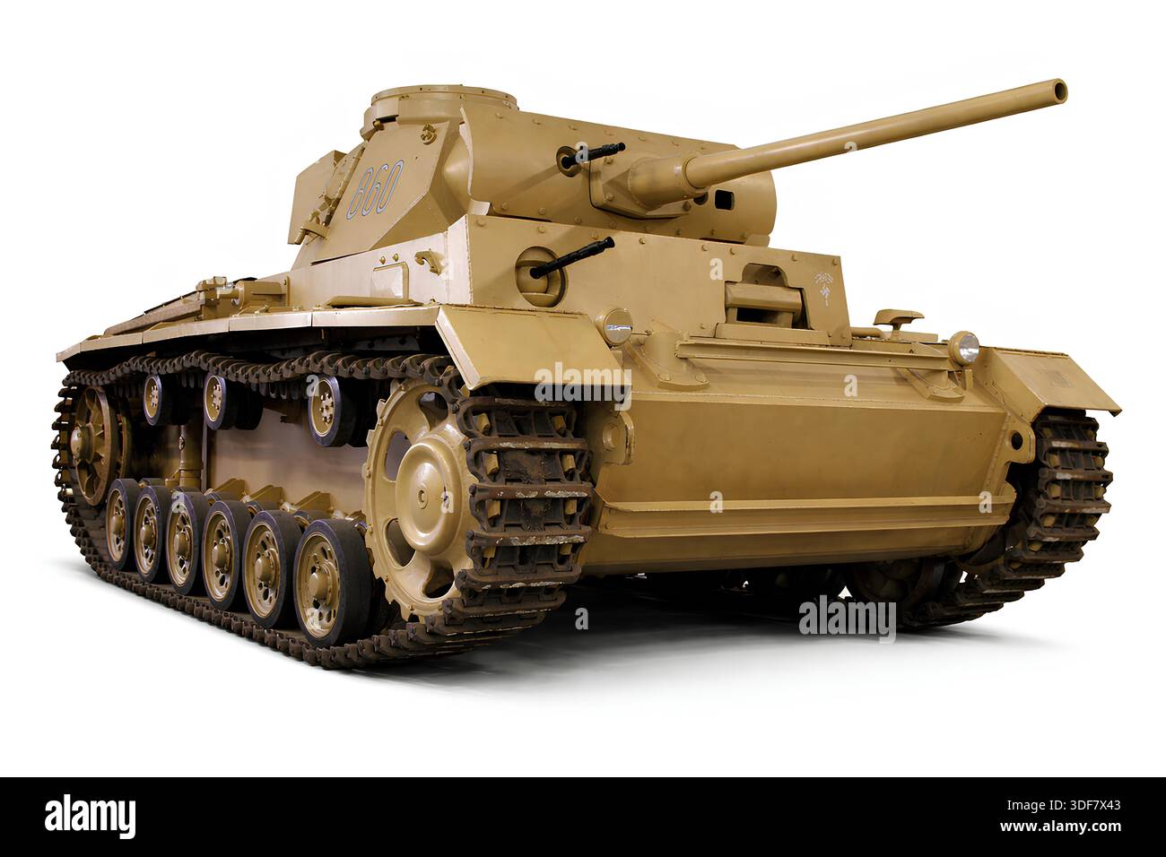 Char moyen allemand Panzer III Ausf.M avec canon principal de 50mm avec camouflage du désert, véhicule blindé de la seconde Guerre mondiale Banque D'Images