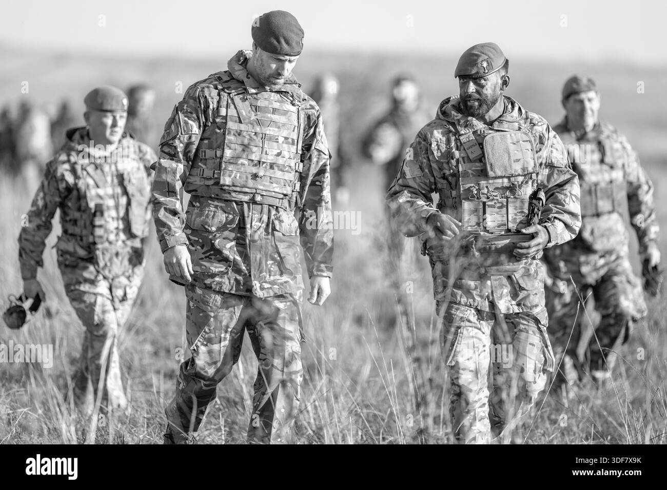Salisbury Plain, Royaume-Uni. 26 novembre 2024. William, prince de Galles, colonel des Welsh Guards, visite le 1er bataillon Welsh Guards. Banque D'Images