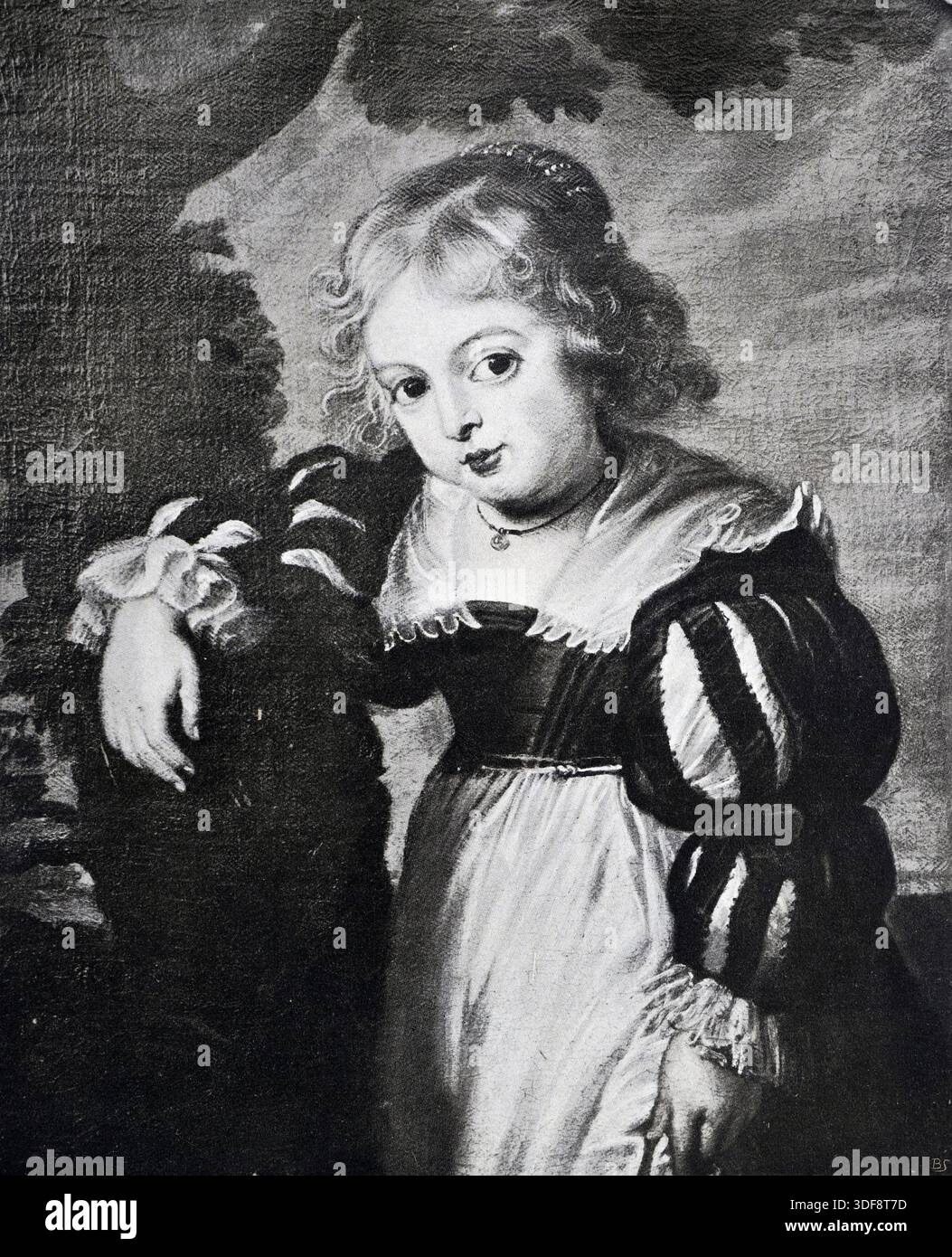 Fille de Rubens d'après Peter Paul Rubens, école néerlandaise. Black and White illustration from the Connoisseur, an Illustrated Magazine for Collectors vol 4 (sept - décembre 1902) publié à Londres par Otto Limited Banque D'Images