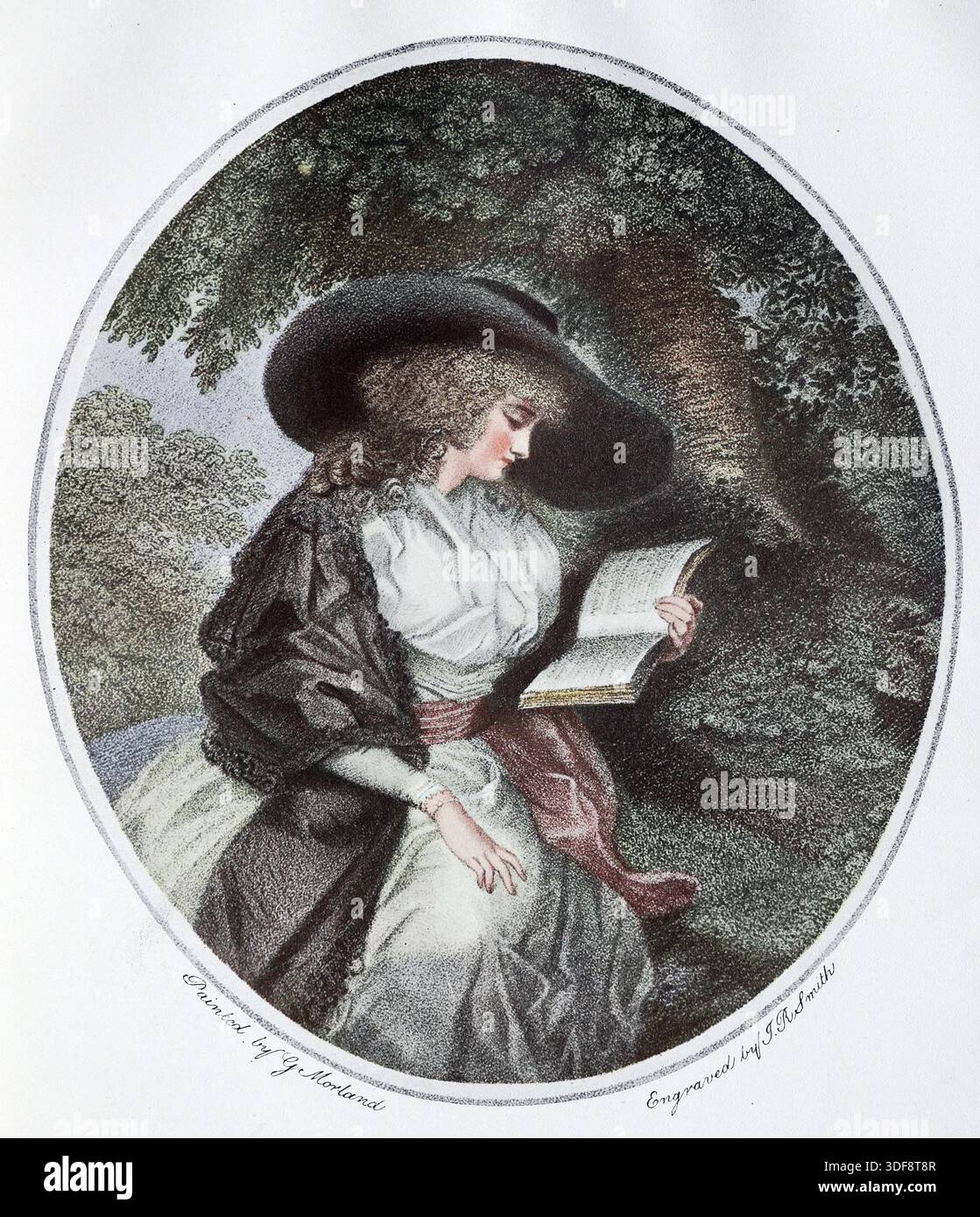 Della dans le pays d'après une peinture de George Morland. Black and White illustration from the Connoisseur, an Illustrated Magazine for Collectors vol 4 (sept - décembre 1902) publié à Londres par Otto Limited Banque D'Images
