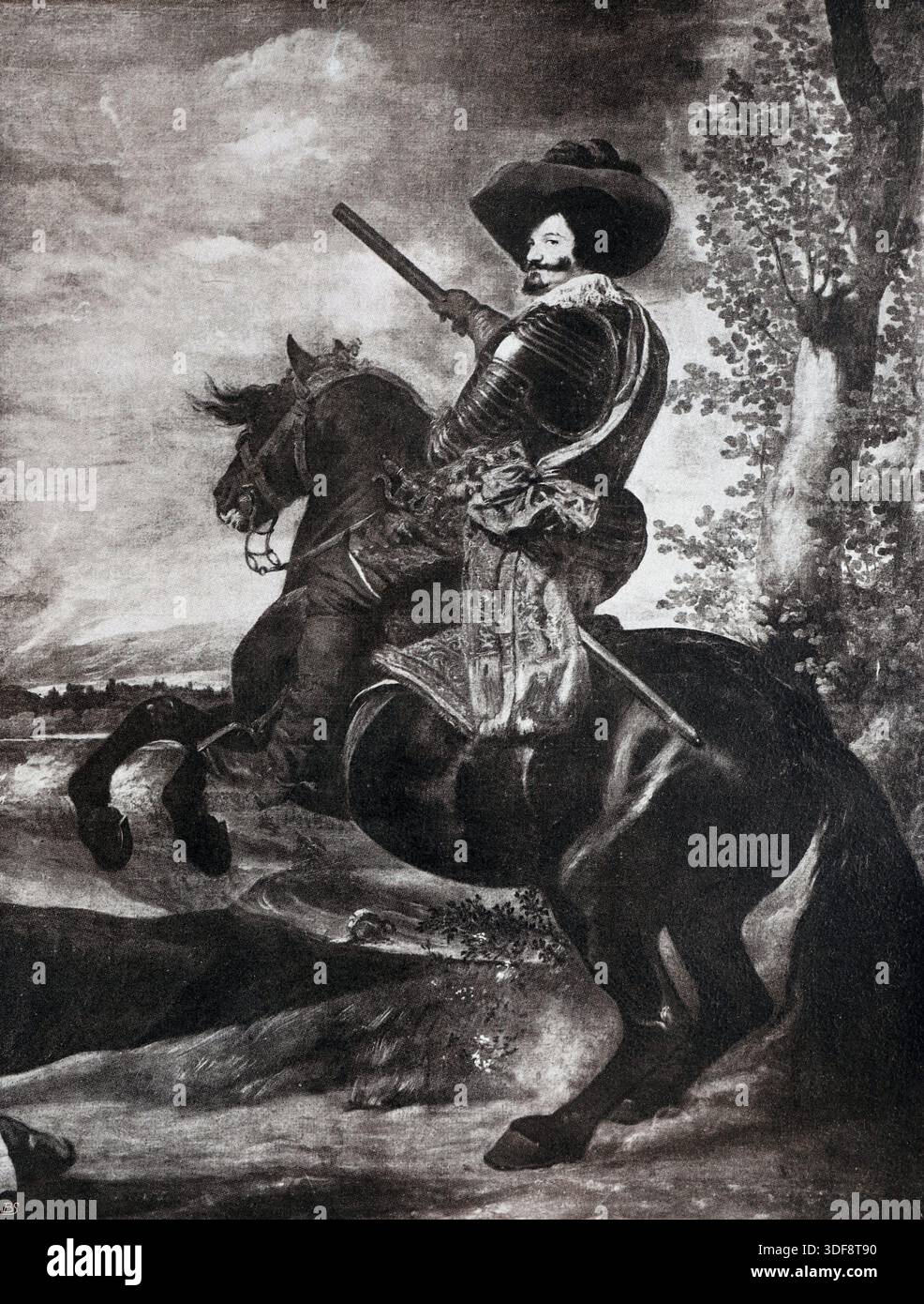 Comte Olivarez. Gravure d'après Diego Velázquez. Black and White illustration from the Connoisseur, an Illustrated Magazine for Collectors vol 4 (sept - décembre 1902) publié à Londres par Otto Limited Banque D'Images