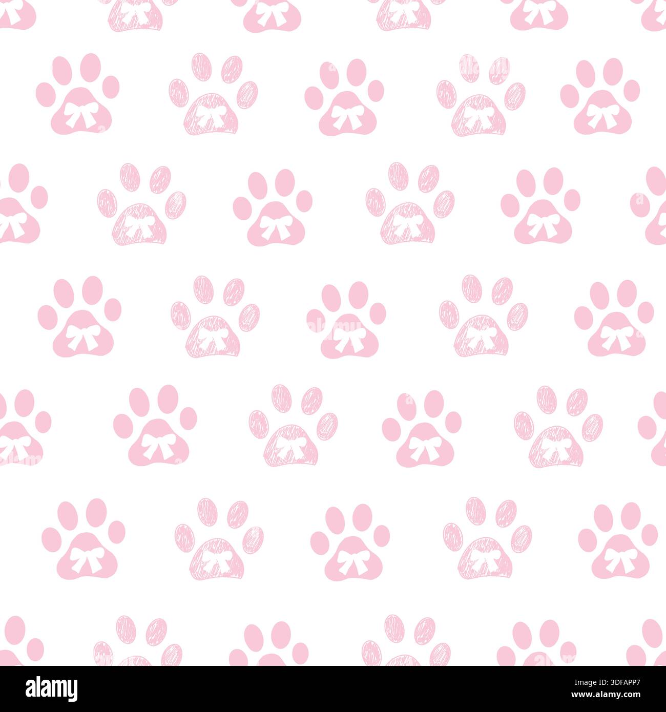 Imprimés de pattes roses avec des noeuds. Motif de conception de tissu sans couture Illustration de Vecteur