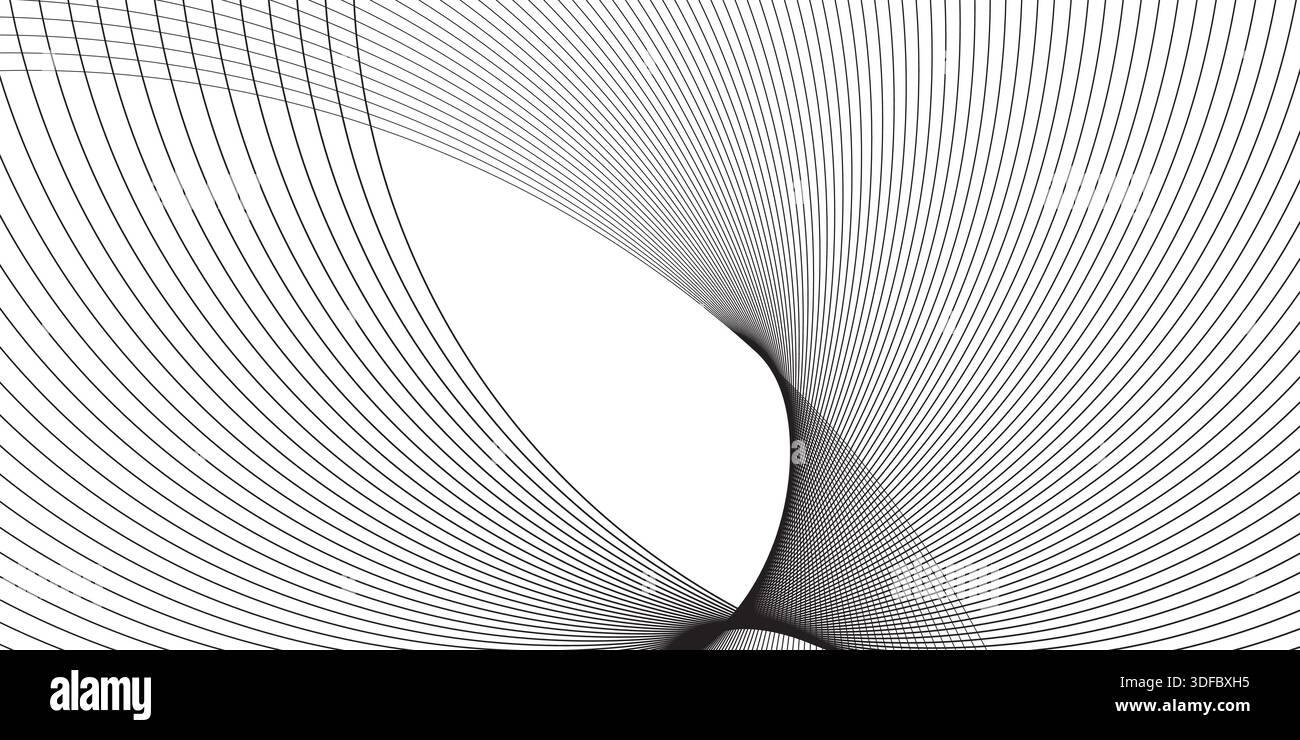 Fond vectoriel abstrait avec des lignes courbes superposées élégantes dans un style monochrome Illustration de Vecteur