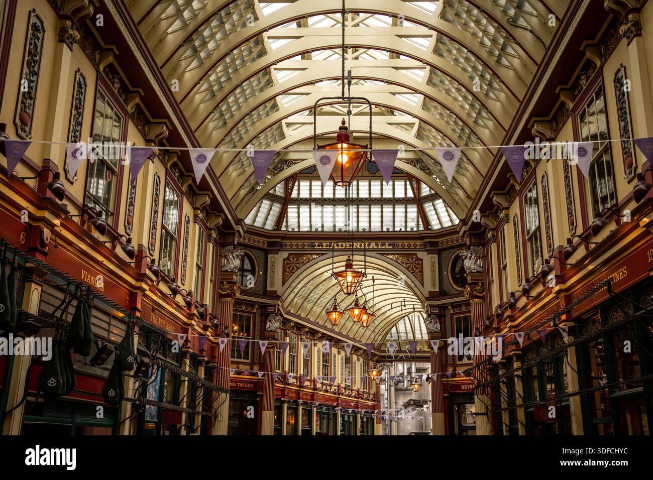 Arcade couverte du marché Leadenhall à Londres, Royaume-Uni Banque D'Images