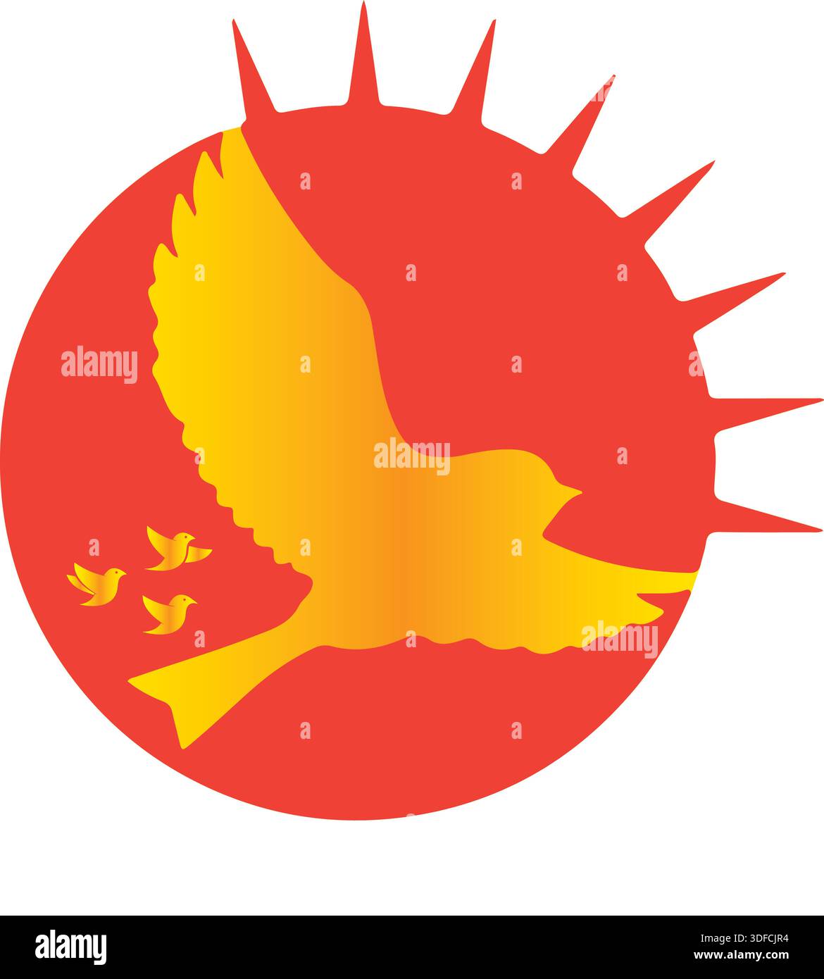 Logo de Crow dans la couleur d'Or Illustration de Vecteur