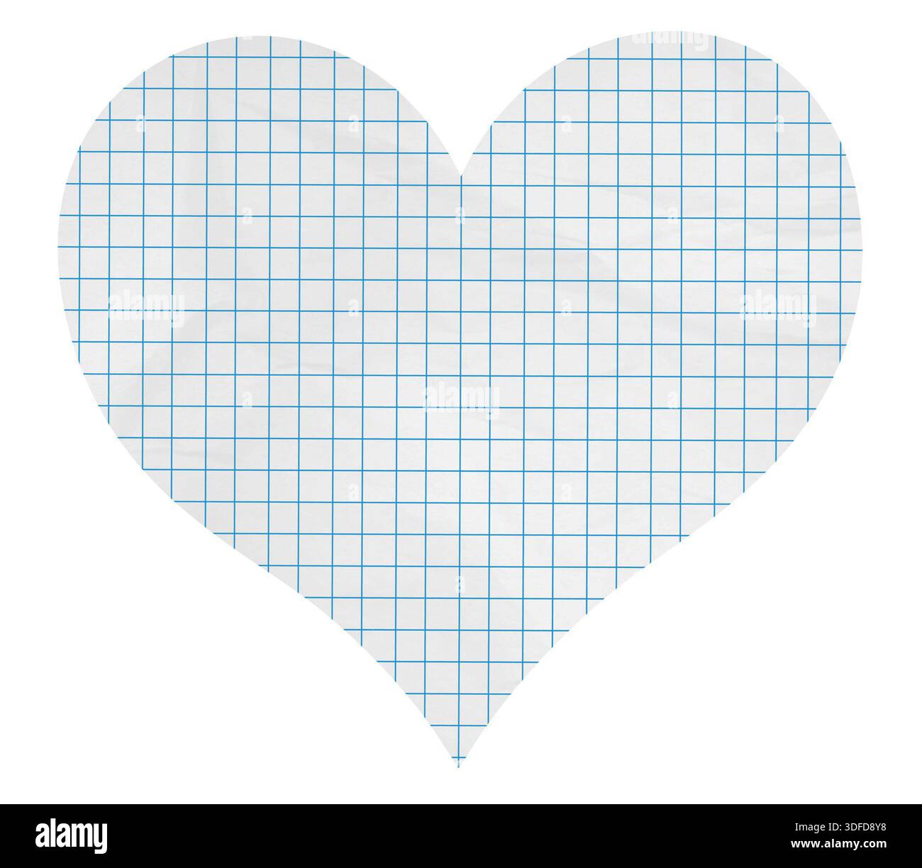 Morceau de papier en forme de coeur isolé sur blanc Banque D'Images