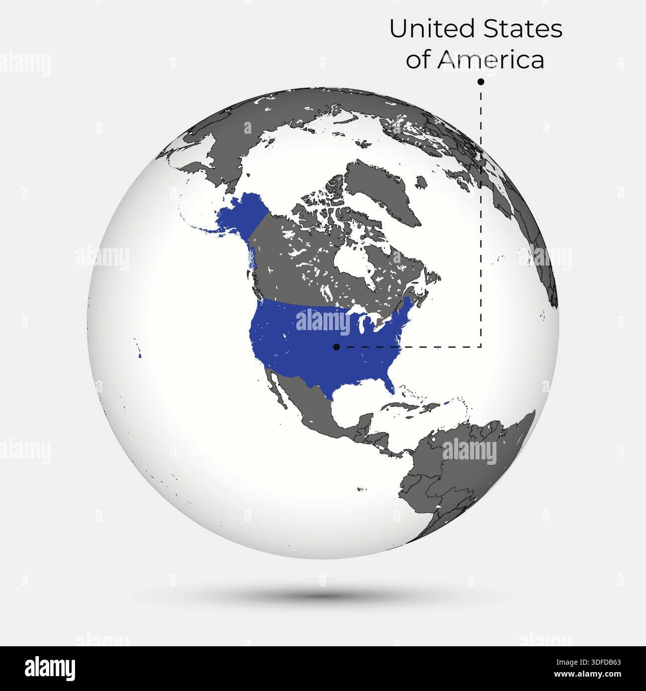 Carte des Etats-Unis avec position sur le Globe Illustration de Vecteur