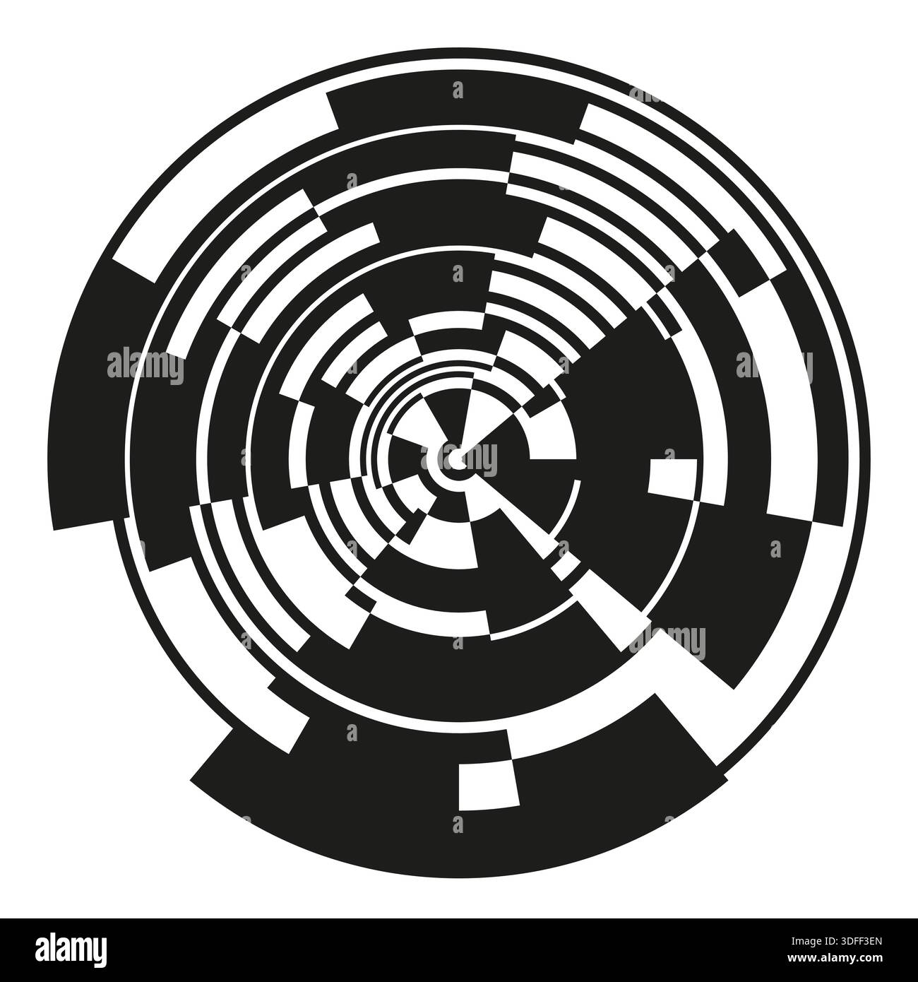 Interface Tech Circle. Vecteur radar abstrait. Affichage tête haute de cible numérique. Anneau SCI fi. SPE 10. Illustration de Vecteur