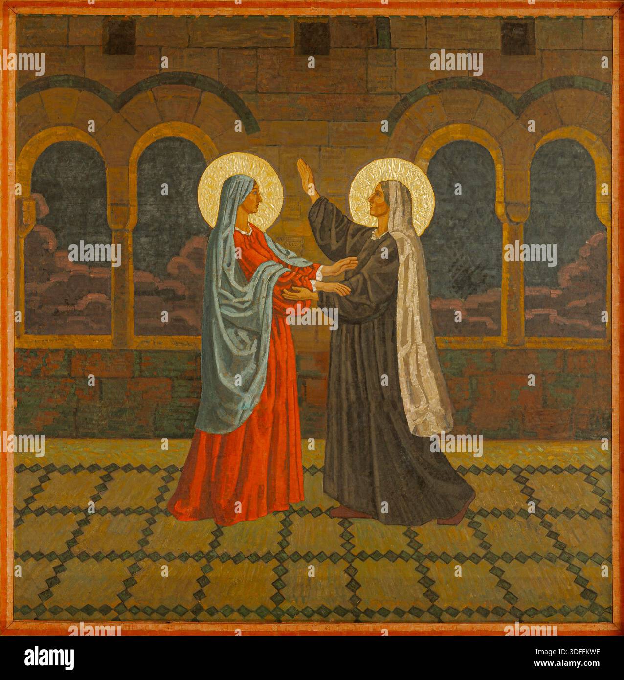 La visite, une peinture vieille de 110 ans de Joakim Skovgaard à Viborg Cathederal, Danemark, 5 décembre 2025 Banque D'Images