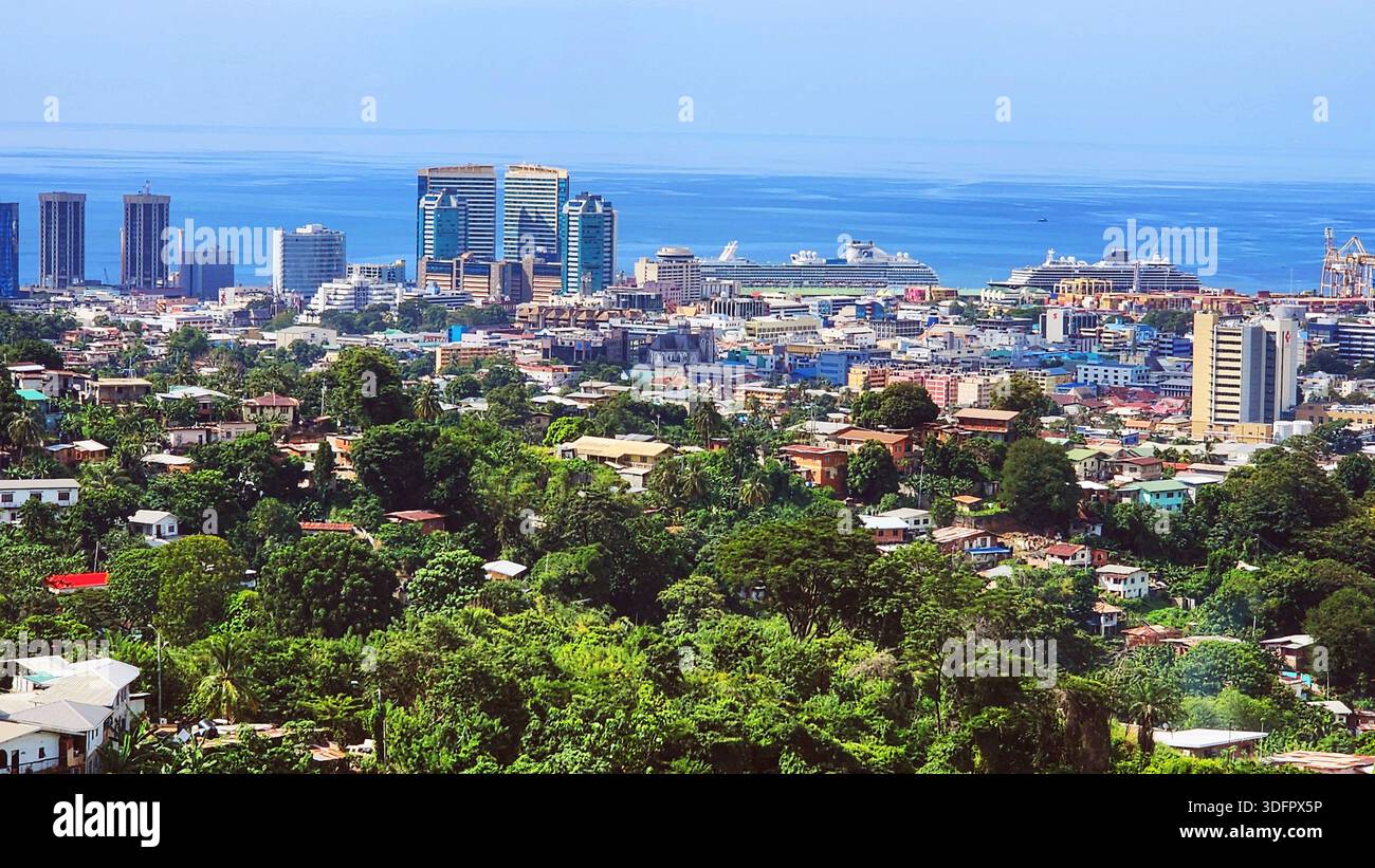 Horizon de Port d'Espagne Trinidad Caraïbes petites Antilles Antilles Antilles Antilles Antilles 01.02.2026 Banque D'Images