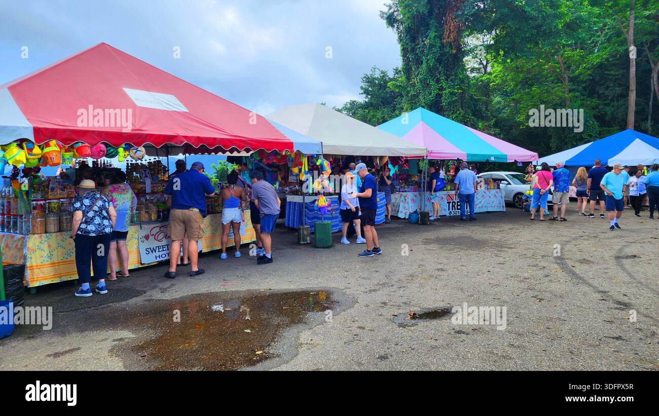 Vendeurs vendant des souvenirs et des cadeaux à Maracas Bay Trinidad Caraïbes petites Antilles 01.02.2026 Banque D'Images
