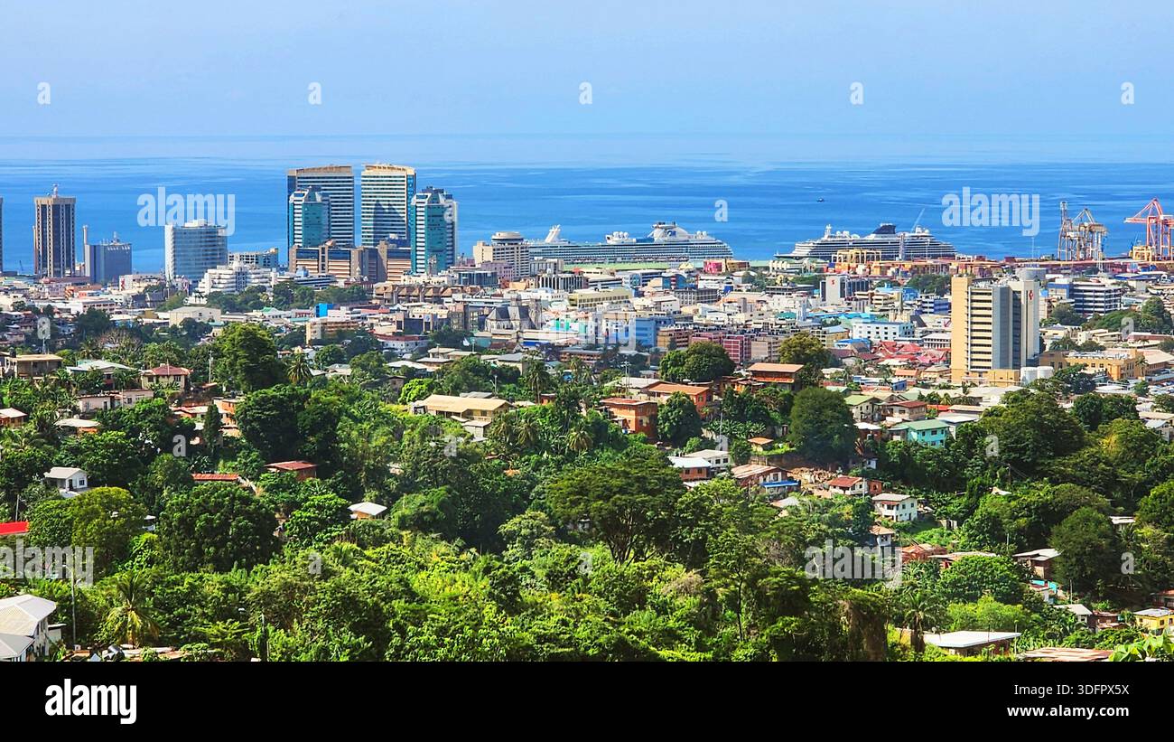 Horizon de Port d'Espagne Trinidad Caraïbes petites Antilles Antilles Antilles Antilles Antilles 01.02.2026 Banque D'Images