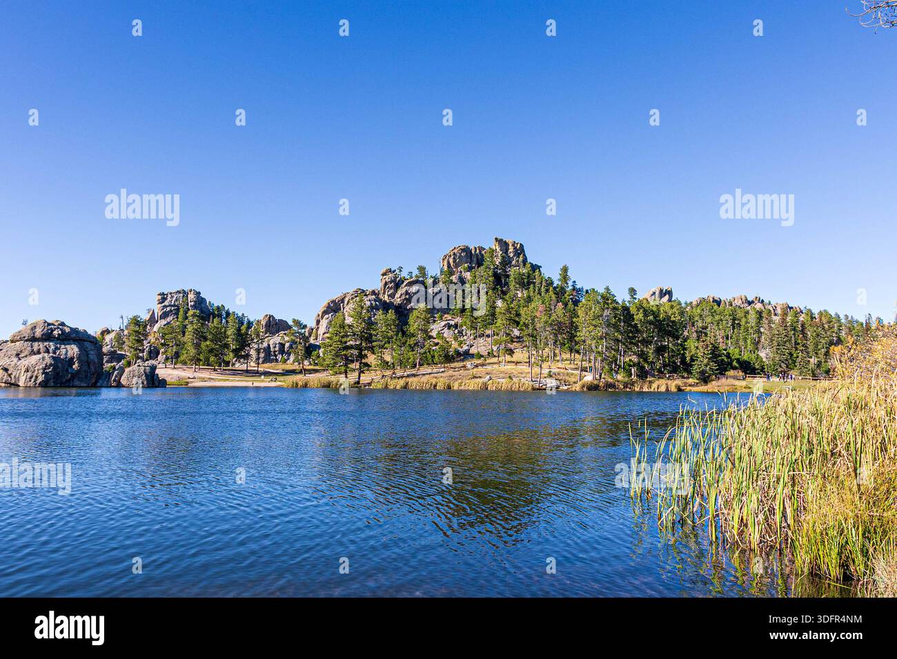 Magnifique paysage vu autour du lac Sylvan au parc d'État de Custer dans le Dakota du Sud. Banque D'Images