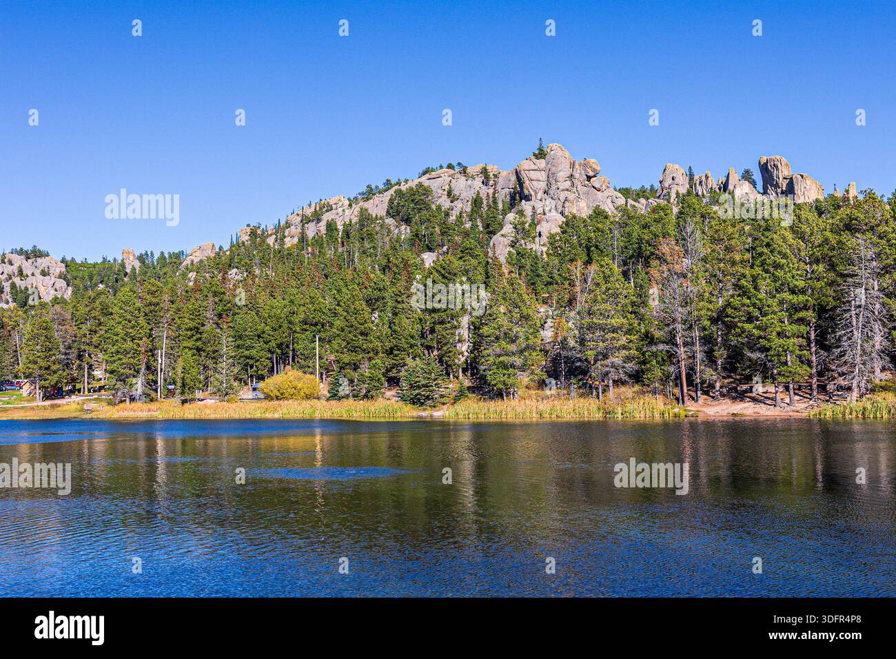Magnifique paysage vu autour du lac Sylvan au parc d'État de Custer dans le Dakota du Sud. Banque D'Images