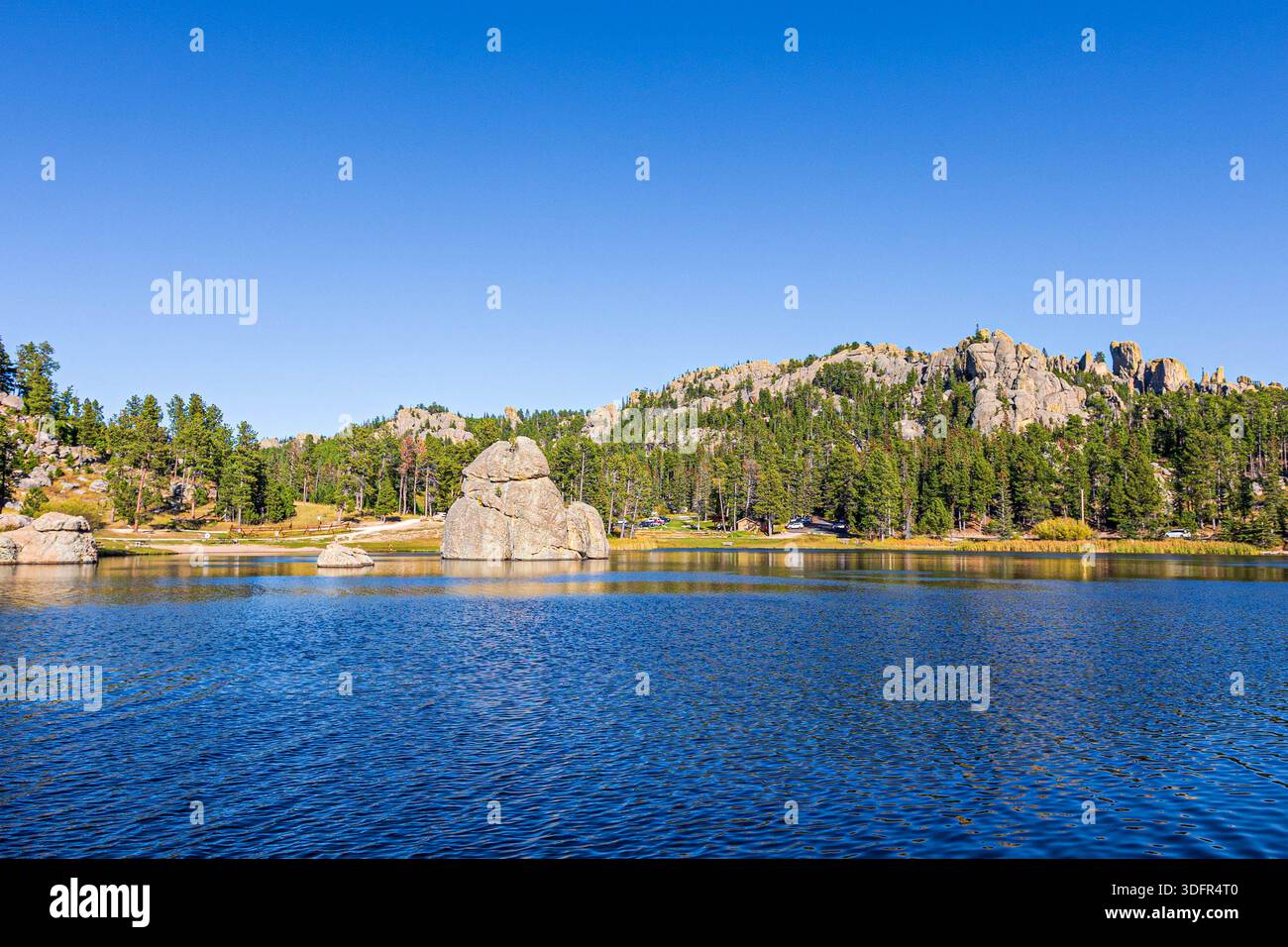 Magnifique paysage vu autour du lac Sylvan au parc d'État de Custer dans le Dakota du Sud. Banque D'Images