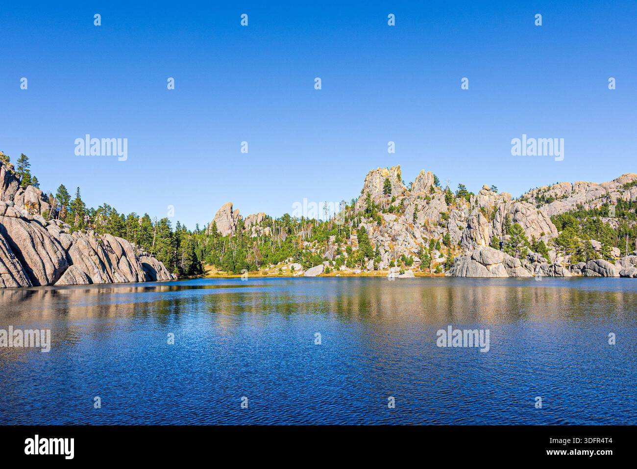 Magnifique paysage vu autour du lac Sylvan au parc d'État de Custer dans le Dakota du Sud. Banque D'Images