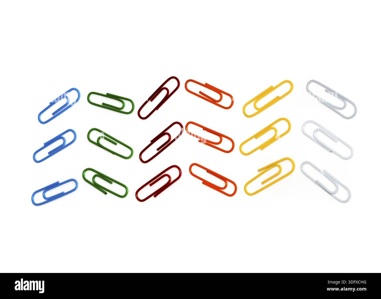 Trombones photo couleur sur fond blanc Banque D'Images