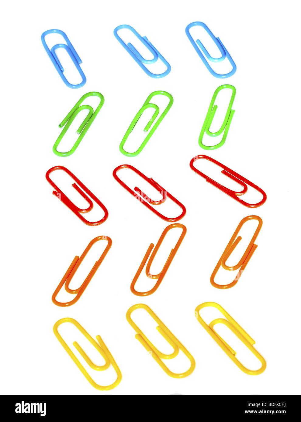 Trombones photo couleur sur fond blanc Banque D'Images