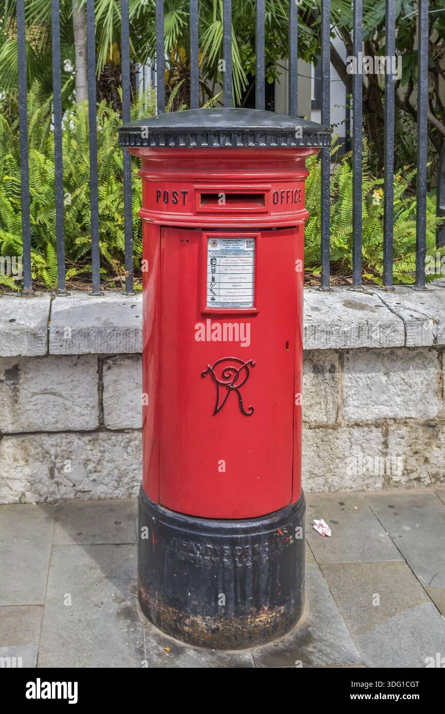 Victorian Post Box, Gibraltar Banque D'Images