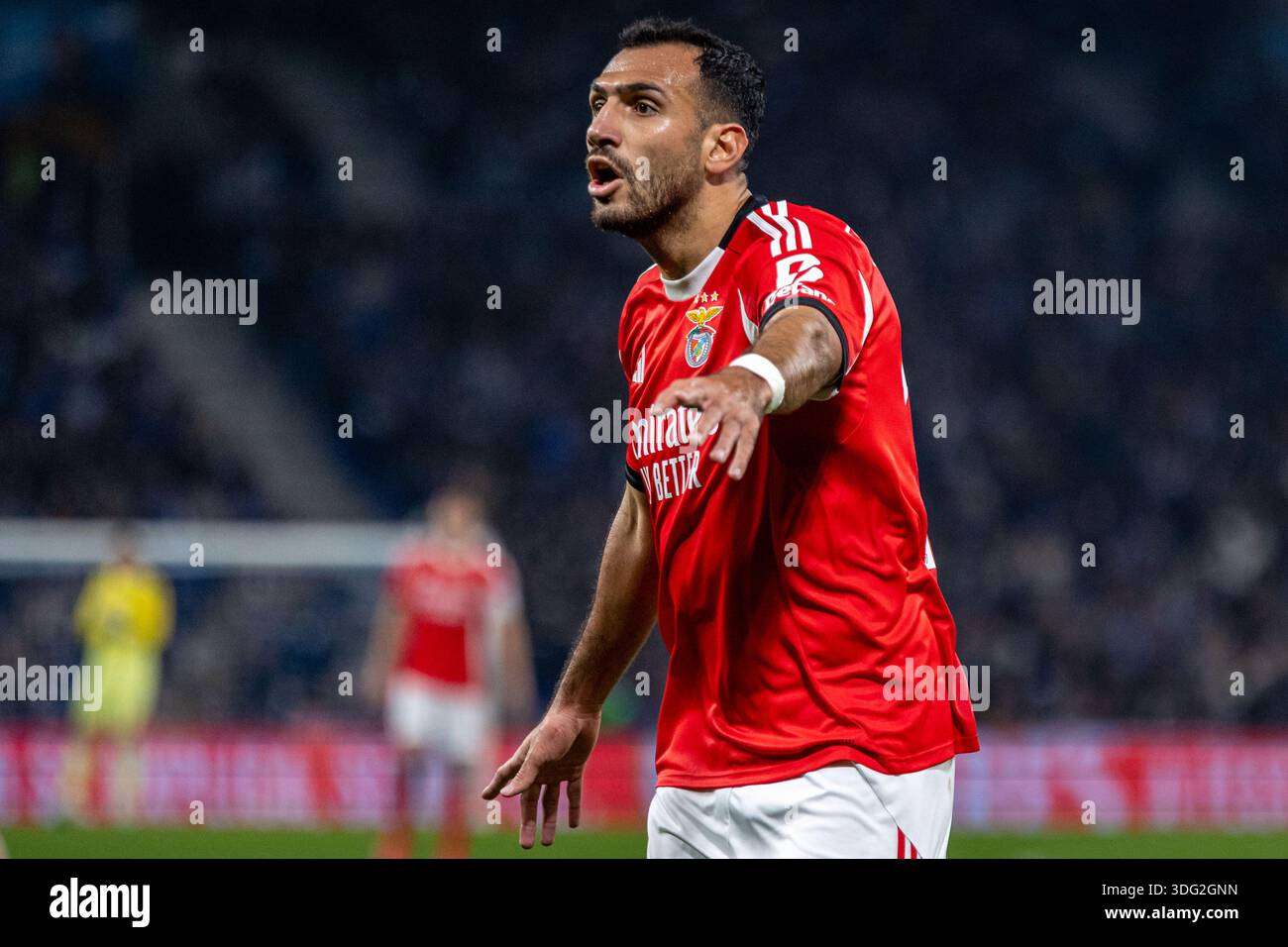 Pavlidis (l), joueur de SL Benfica, en action lors du match de la Coupe portugaise au Dragon Stadium le 14 janvier 2026 à Porto, Portugal. Note finale 1-0. Banque D'Images