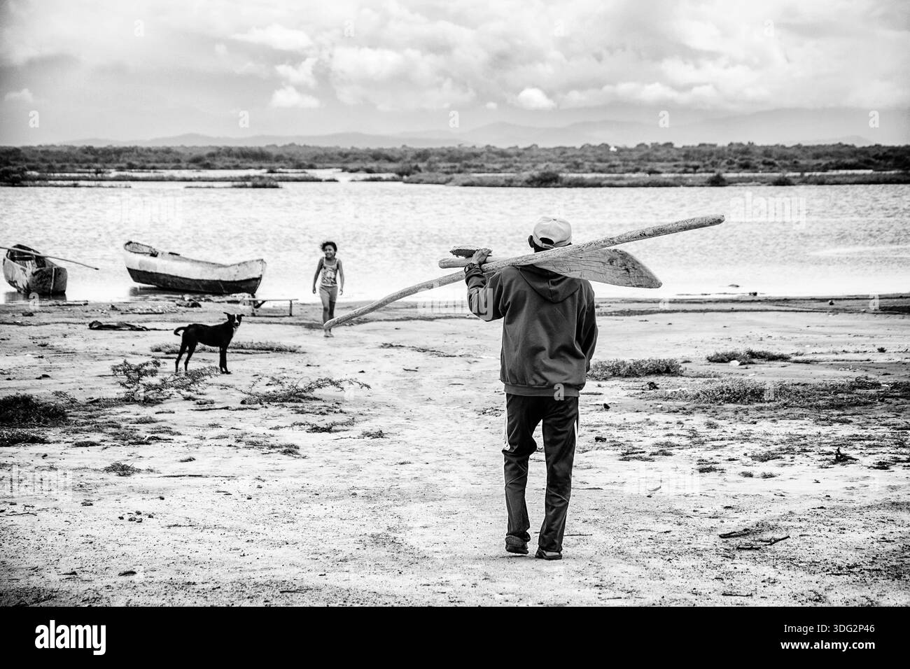 Communauté autochtone Wayuu à Camarones, la Guajira, Colombie. Banque D'Images