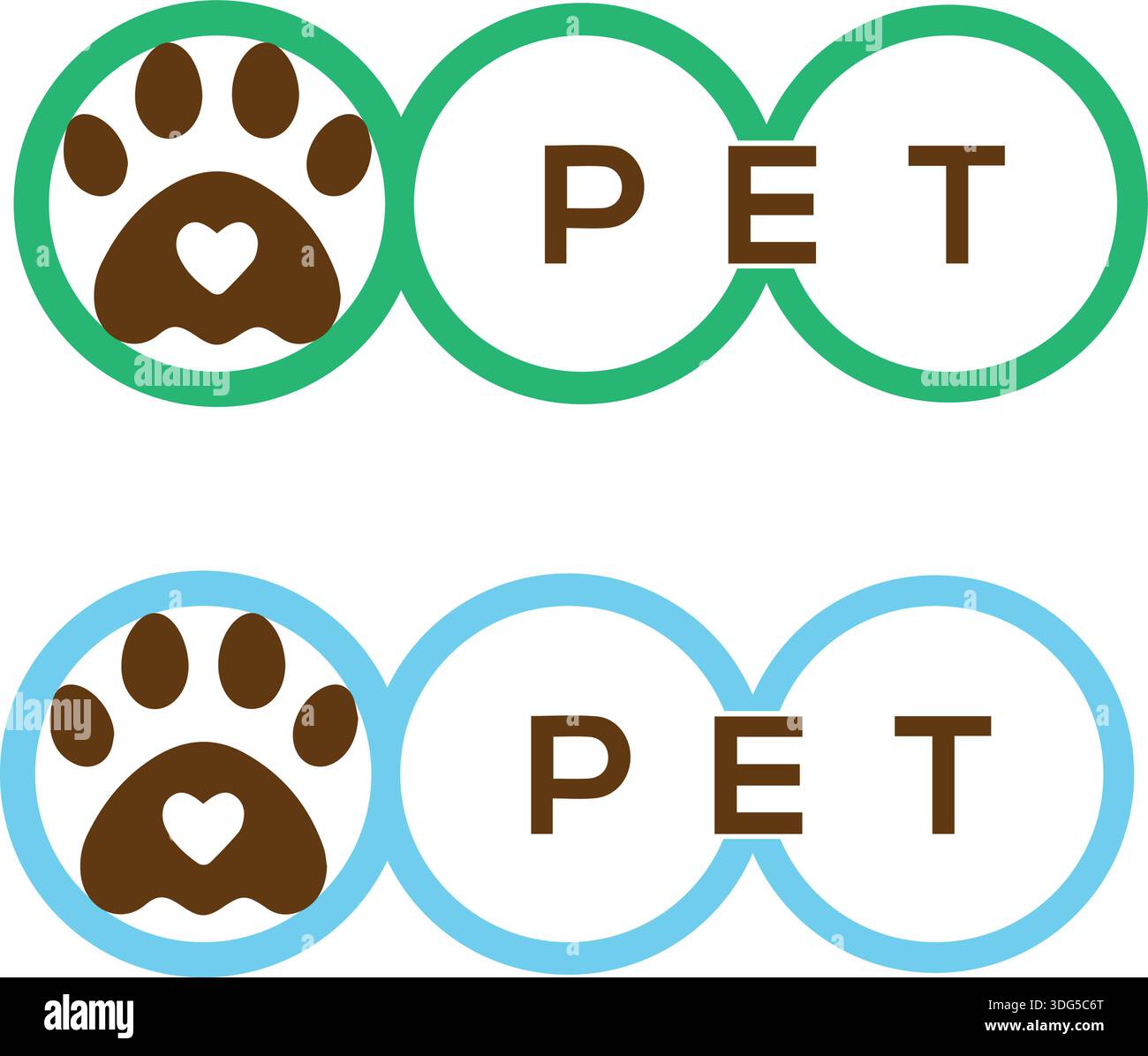 Chien et chat animaux de compagnie sympathique signes icône de duel design de logo de couleur Illustration de Vecteur
