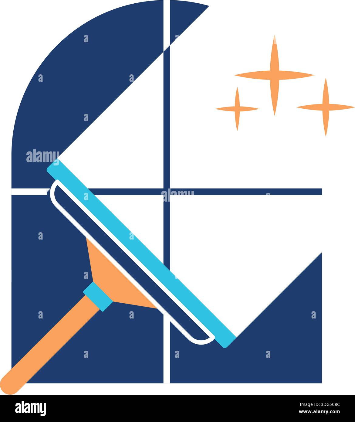 Outil de nettoyage de verre icône logo illustration modèle logo design Illustration de Vecteur