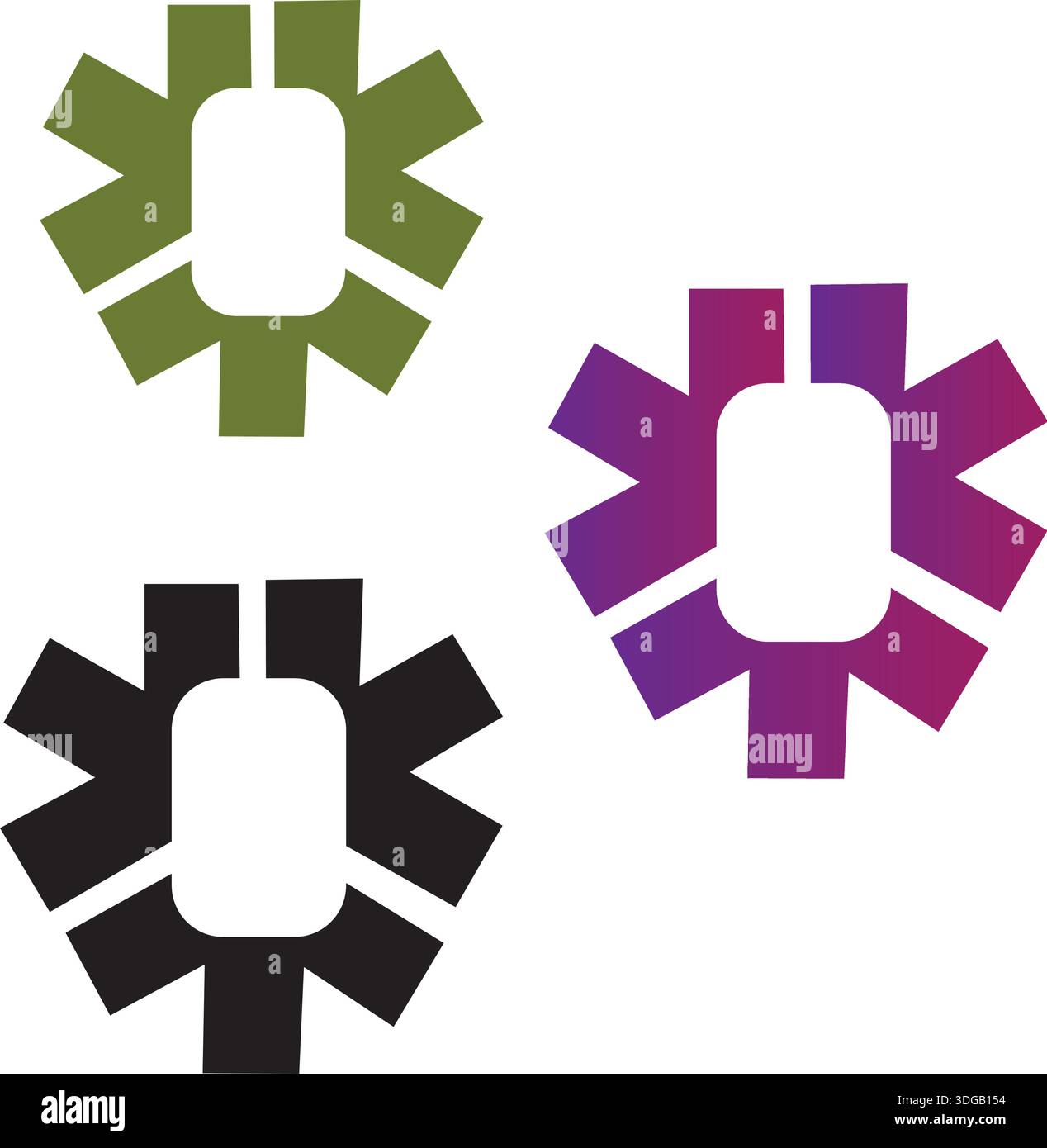 Design moderne coloré Septagon (Icon) logo Illustration de Vecteur